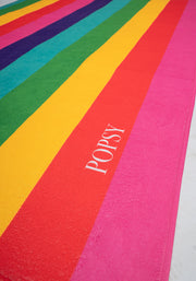Large Rainbow Stripe Print Towel