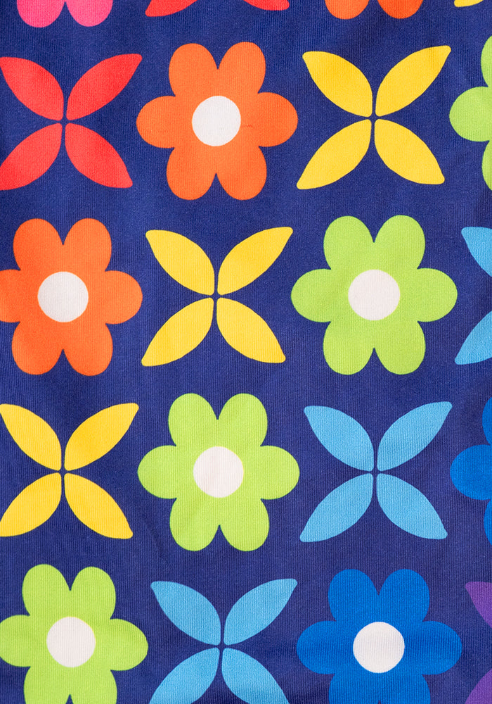 Second angle of Retro Flower Print Halter Neck Swimsuit