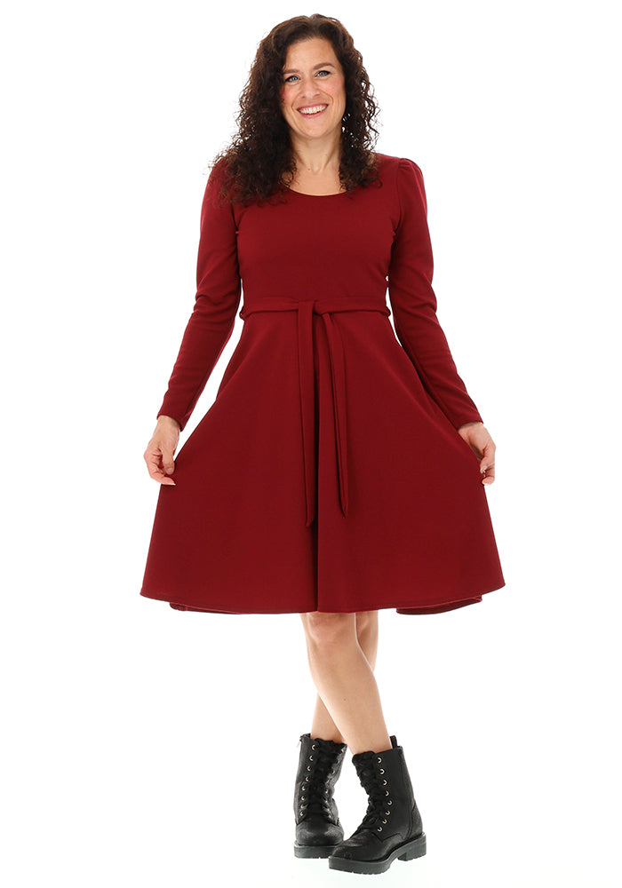 Ramona Wine Full Skirt Dress