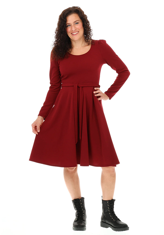 Ramona Wine Full Skirt Dress