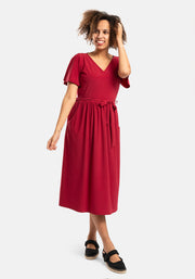 Ramsey Plain Magenta Midi Dress
