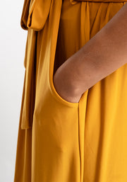 Ramsey Plain Mustard Midi Dress