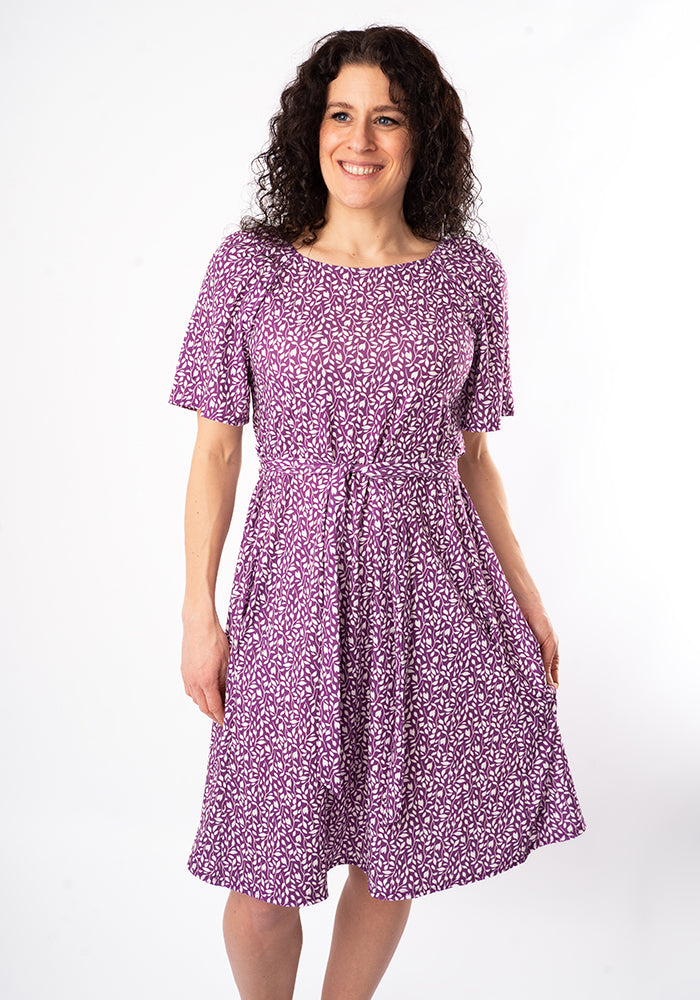 Fourth angle of Ravina Ditsy Sprig Print Trapeze Dress