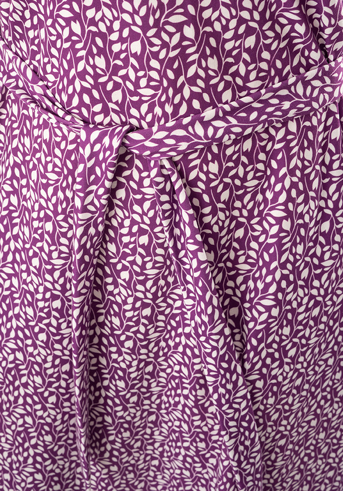 Second angle of Ravina Ditsy Sprig Print Trapeze Dress