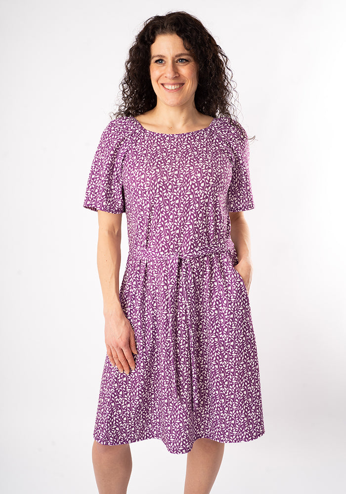 Ninth angle of Ravina Ditsy Sprig Print Trapeze Dress
