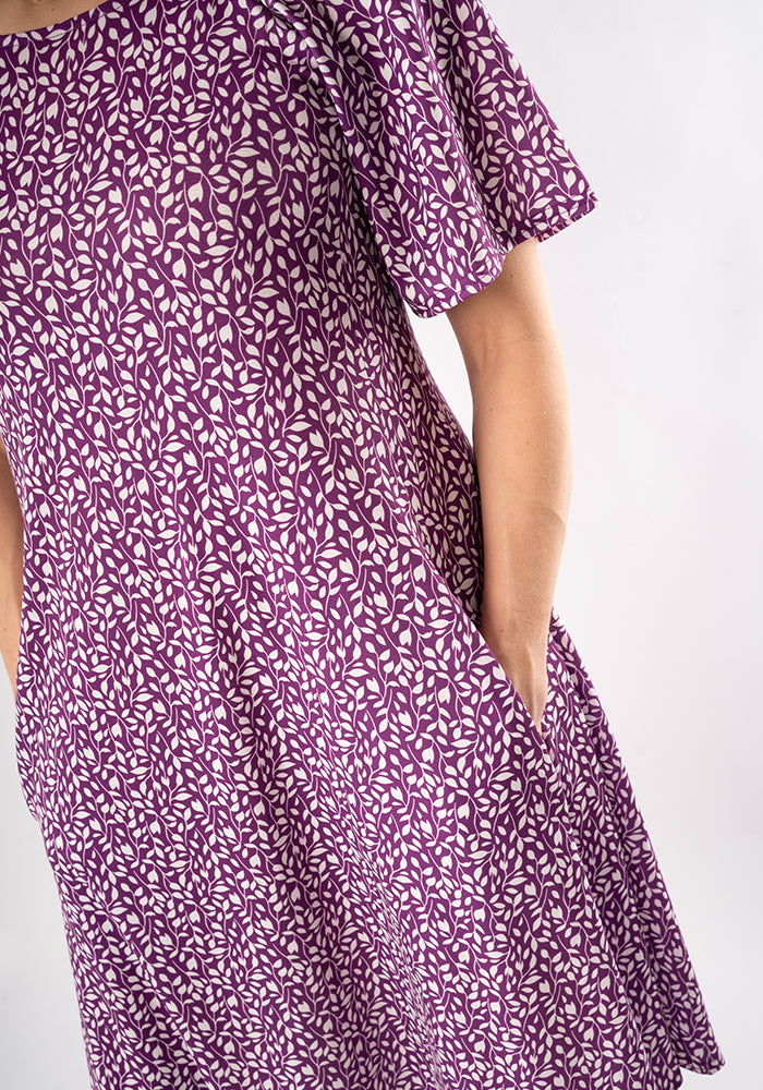 Fifth angle of Ravina Ditsy Sprig Print Trapeze Dress