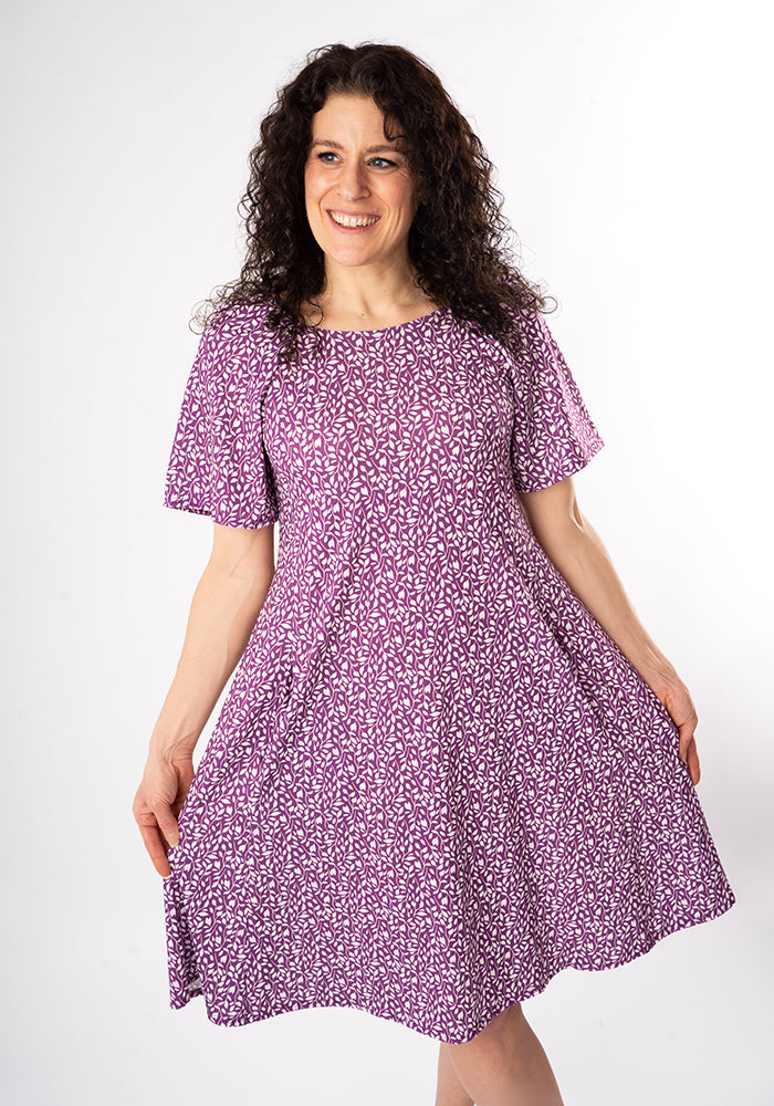 Seventh angle of Ravina Ditsy Sprig Print Trapeze Dress