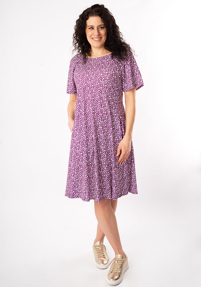 Sixth angle of Ravina Ditsy Sprig Print Trapeze Dress