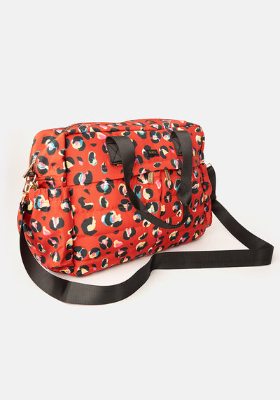 Red Animal Print Holdall