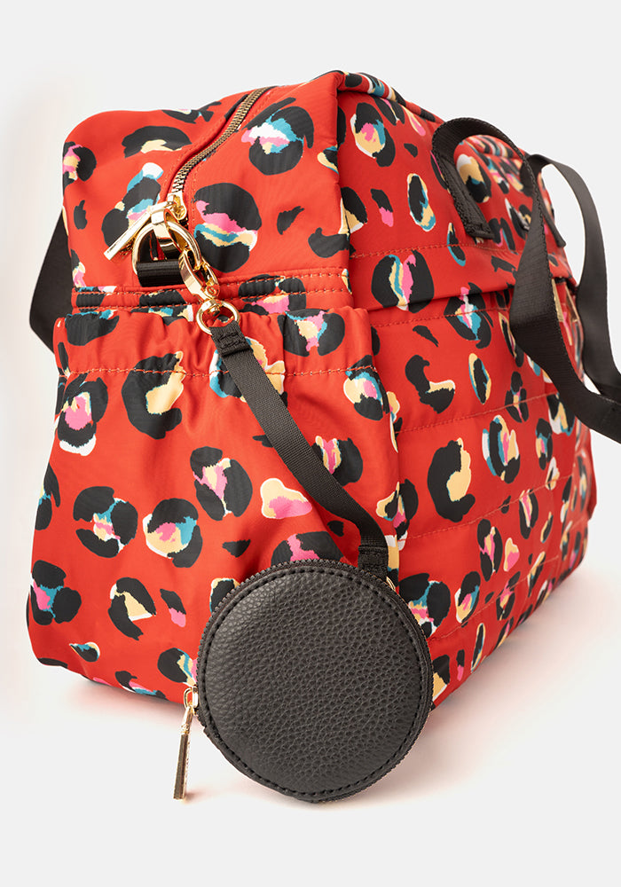 Red Animal Print Holdall