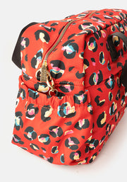 Red Animal Print Holdall