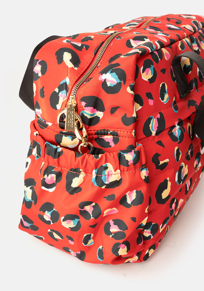 Red Animal Print Holdall