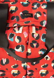 Red Animal Print Holdall