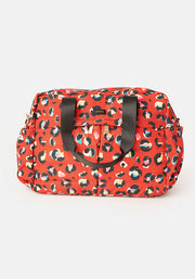 Red Animal Print Holdall