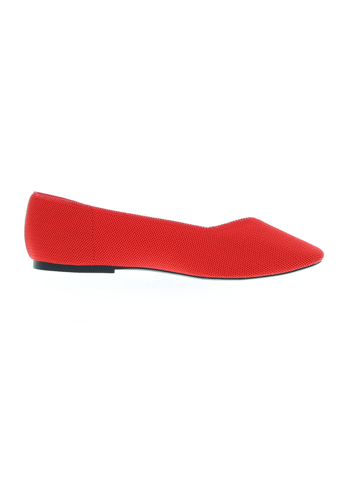 Ninth angle of Red Knitted Ballet Pumps