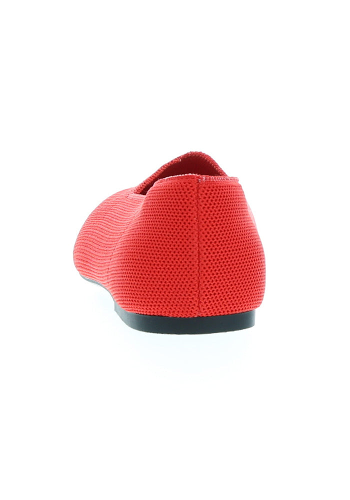 Sixth angle of Red Knitted Ballet Pumps