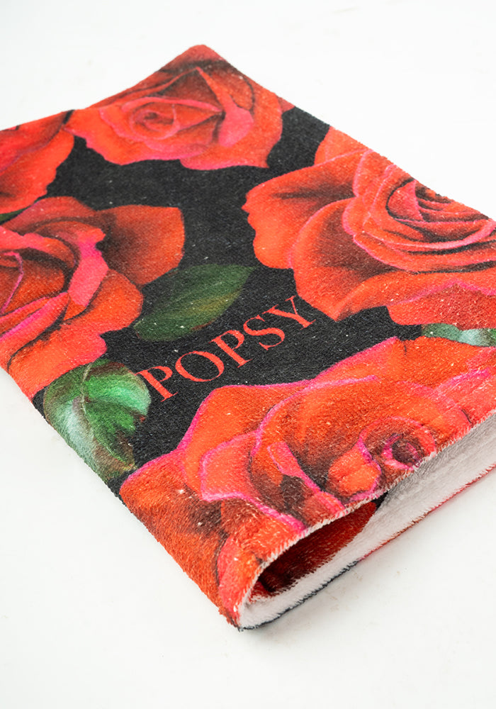 Red Rose Print Hand Towel