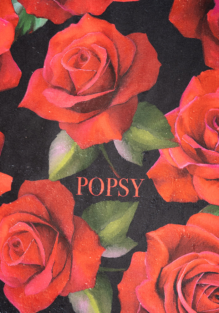 Red Rose Print Jumbo Bath Sheet