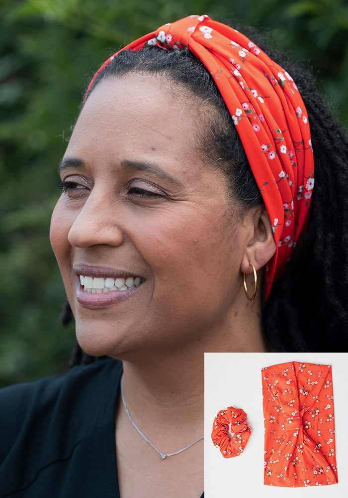Third angle of Popsy Headband &amp; Scrunchie Set