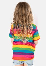 Rainbow Stripe Print Children's T-Shirt (Reese)