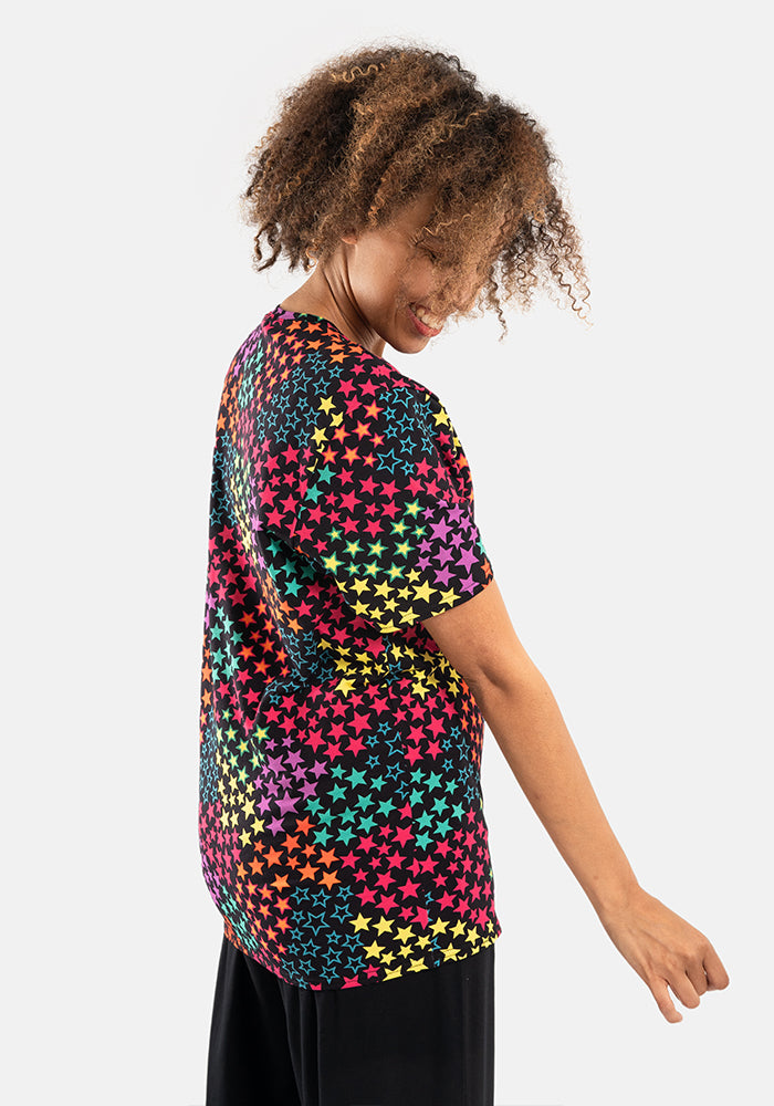 Reeva Bright Stars Print Cotton T Shirt