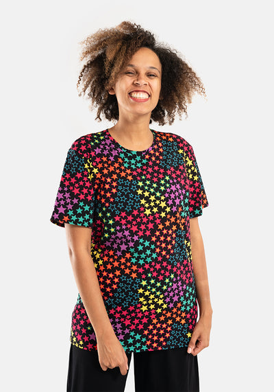 Reeva Bright Stars Print Cotton T Shirt