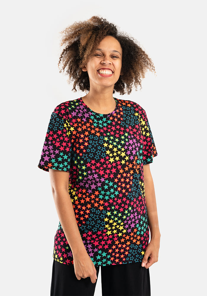 Reeva Bright Stars Print Cotton T Shirt