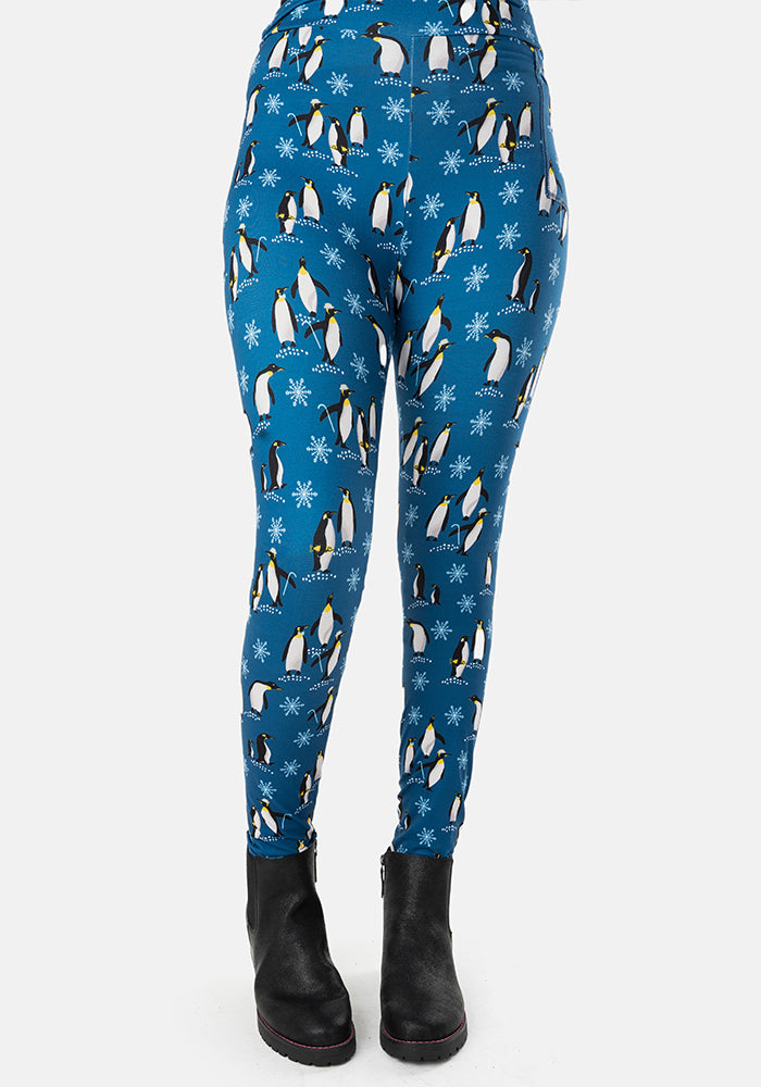 Rene Penguin & Snowflakes Print Popsy Leggings
