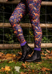Rene Autumn Woodland Animals Print Popsy Leggings
