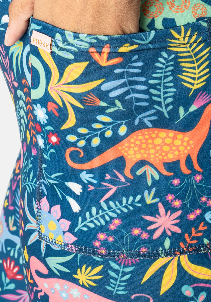 Fourth angle of Rene Dinosaur Print Popsy Leggings