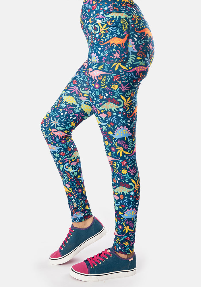Sixth angle of Rene Dinosaur Print Popsy Leggings