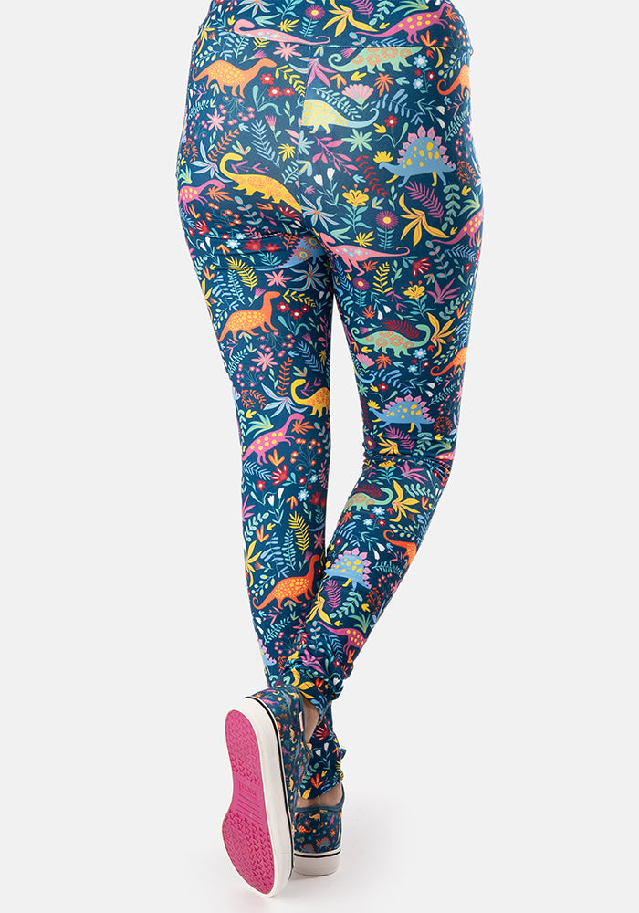 Eighth angle of Rene Dinosaur Print Popsy Leggings