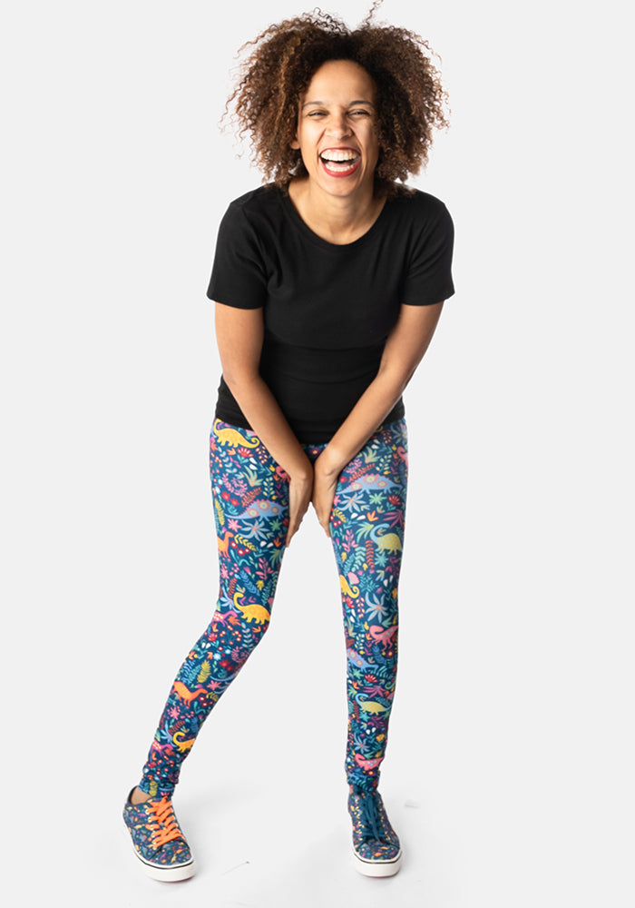 Seventh angle of Rene Dinosaur Print Popsy Leggings