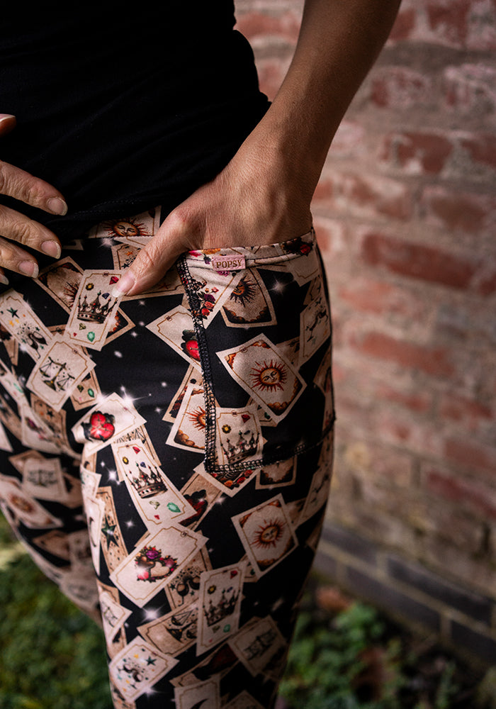 Rene Falling Tarot Cards Print Popsy Leggings