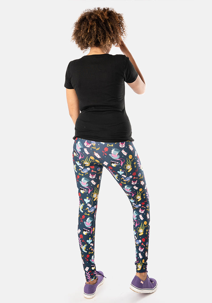 Tenth angle of Rene Hatters Tea Party Print Popsy Leggings