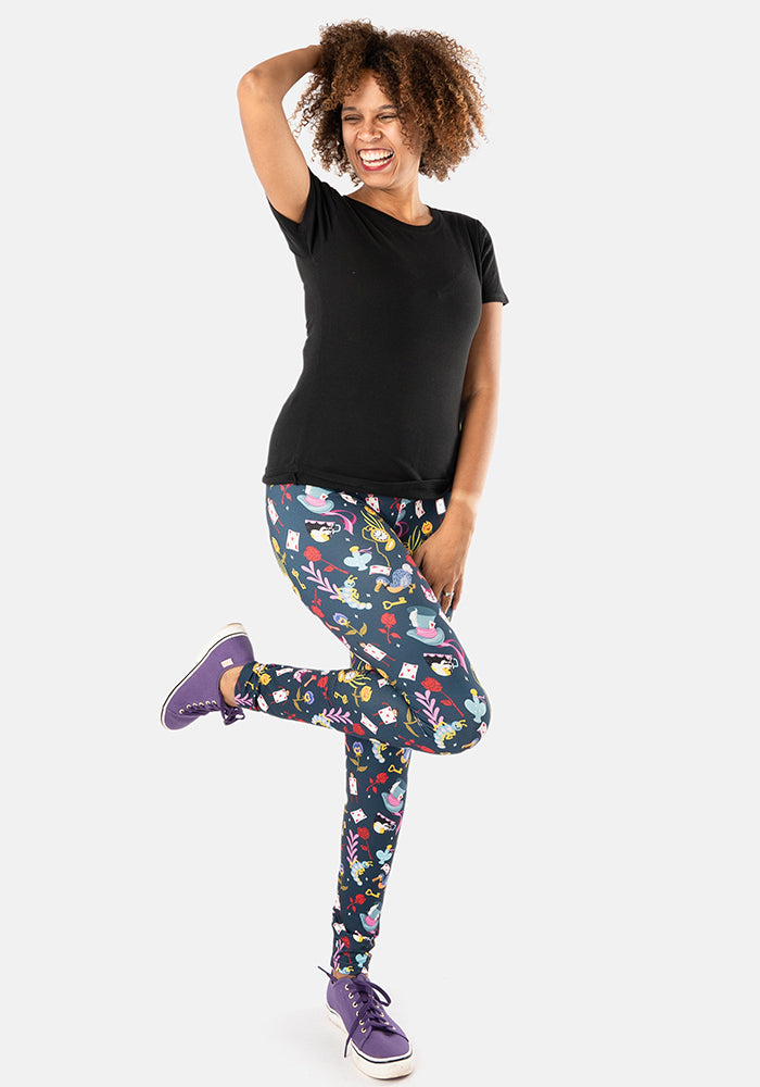 Ninth angle of Rene Hatters Tea Party Print Popsy Leggings
