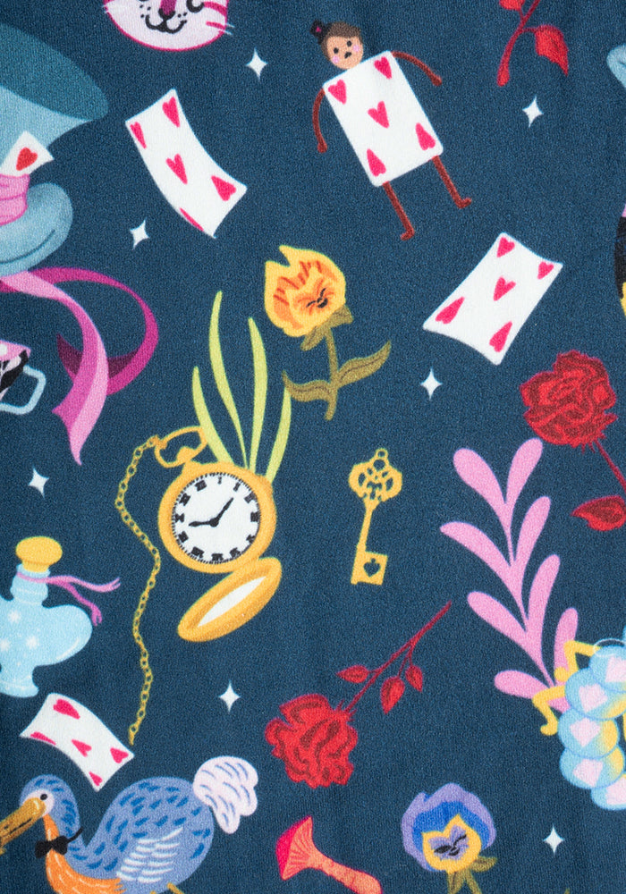 Second angle of Rene Hatters Tea Party Print Popsy Leggings