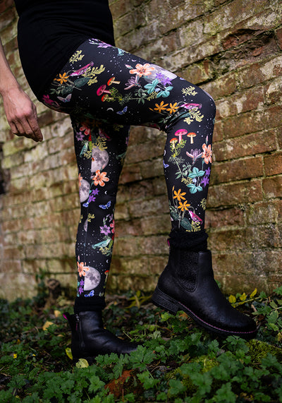Rene Midnight Botanical Print Popsy Leggings