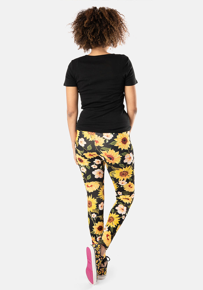 Twelfth angle of Rene Sunflower Print Popsy Leggings