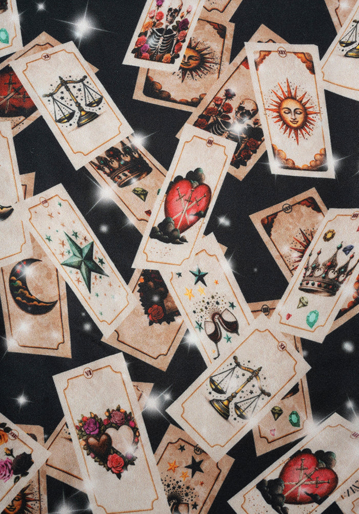 Rene Falling Tarot Cards Print Popsy Leggings