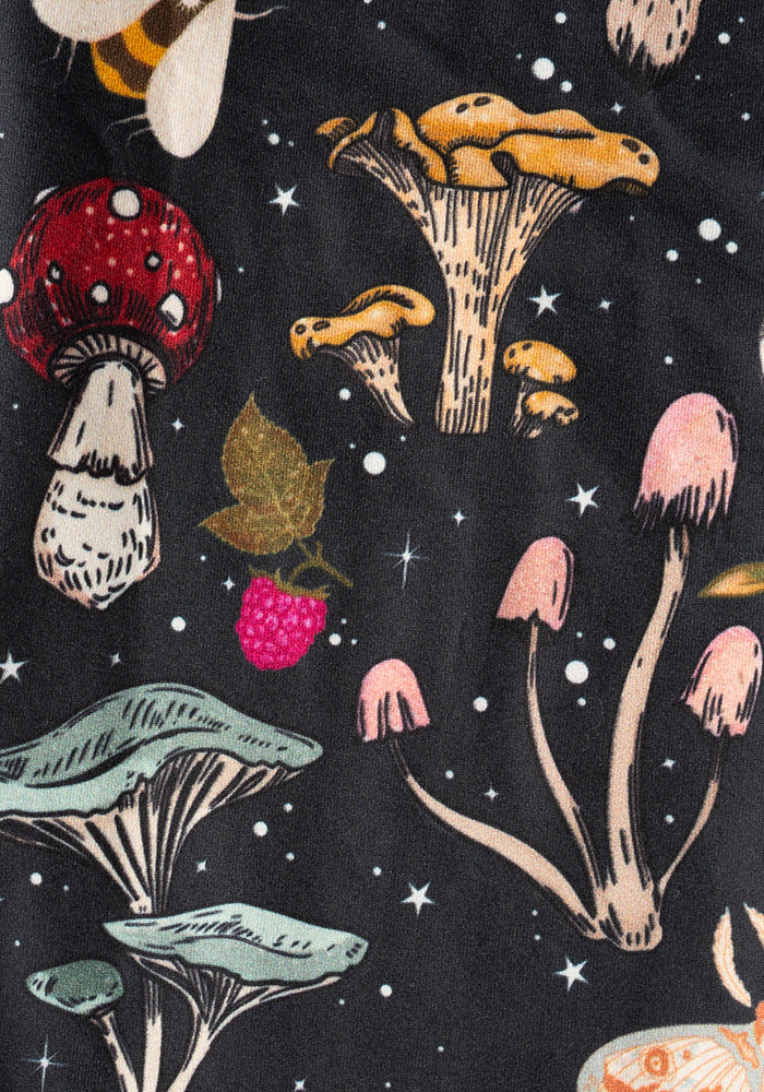 Third angle of Rene Woodland Mushroom Print Popsy Leggings