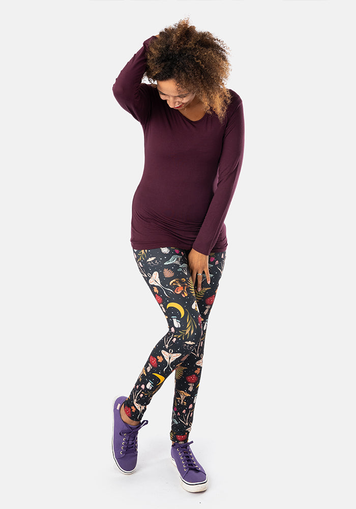 Seventh angle of Rene Woodland Mushroom Print Popsy Leggings