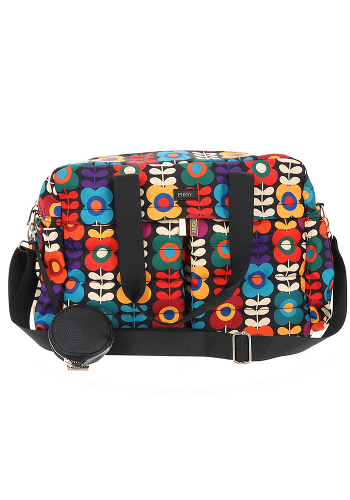Retro Flower Print Holdall