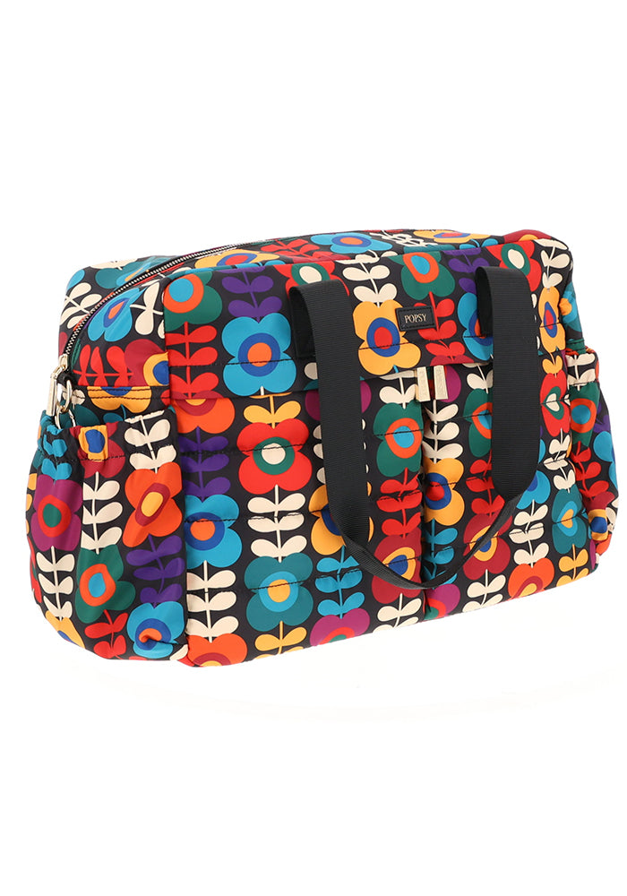 Retro Flower Print Holdall