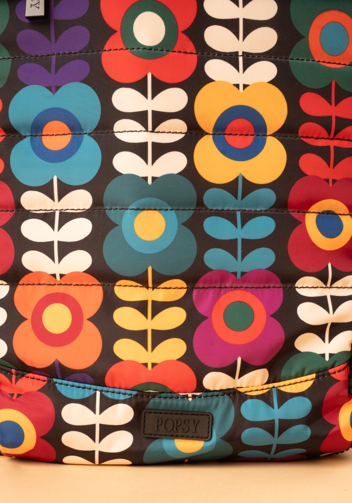 Second angle of Retro Flower Print Cabin Bag, lightweight Cabin Bag with Retro Flower Print.