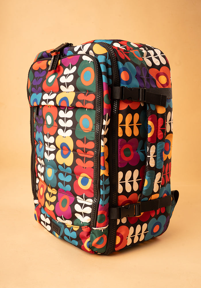 Fourteenth angle of Retro Flower Print Cabin Bag, lightweight Cabin Bag with Retro Flower Print.