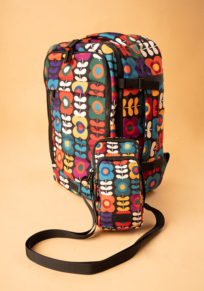 Thirteenth angle of Retro Flower Print Cabin Bag, lightweight Cabin Bag with Retro Flower Print.