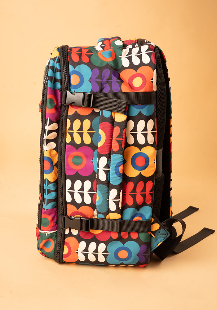 Twelfth angle of Retro Flower Print Cabin Bag, lightweight Cabin Bag with Retro Flower Print.