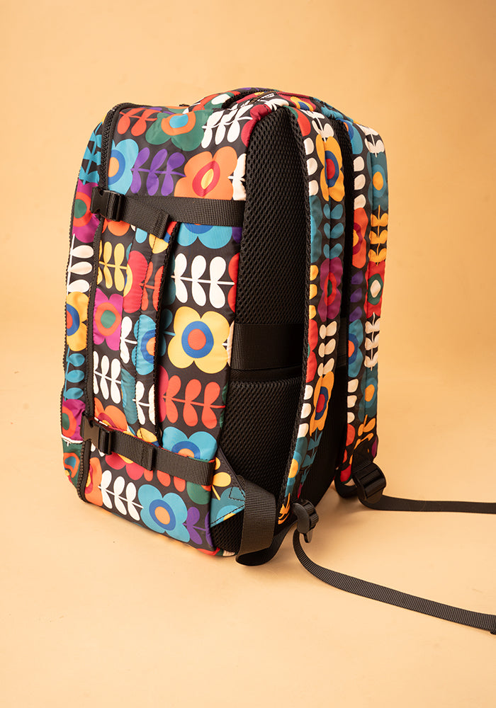 Tenth angle of Retro Flower Print Cabin Bag, lightweight Cabin Bag with Retro Flower Print.