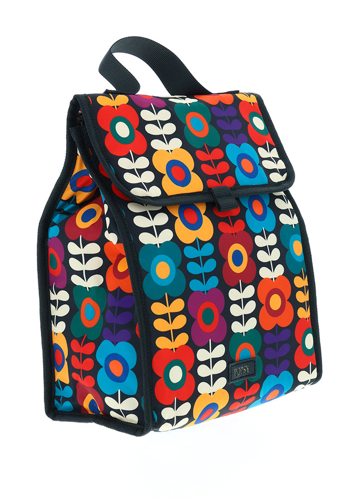 Retro Flower Print Lunch Bag